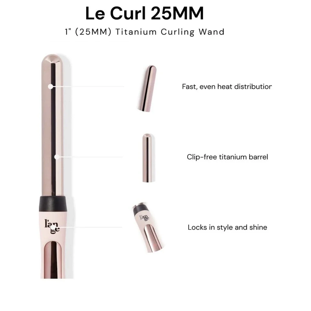 NIB Sealed L'ange Le Curl 25mm‎ Titanium Curling Wand - Blush